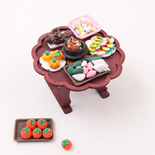 우드 DIY 개다리소반 클레이세트 만들기 명절 미니 세트 전통 차림 우드조립 점토 촉감