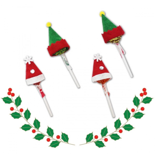 산타모자 미니 크리스마스 장식 (12개입)