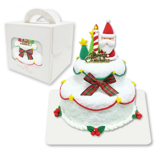 산타 2단 케이크 만들기