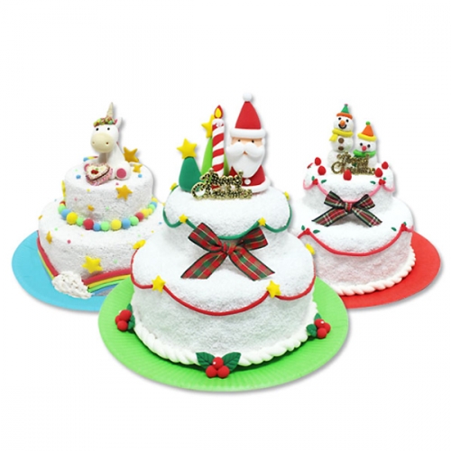 산타 2단 케이크 만들기