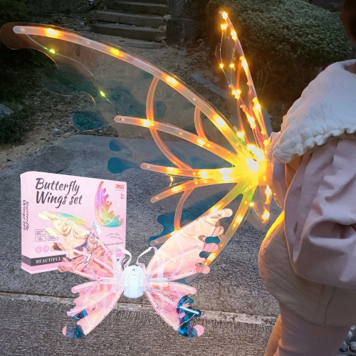LED 움직이는 나비 요정 날개 어린이 강아지 장난감 천사 할로윈 코스튬 DIY 소품 선물