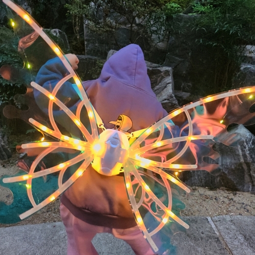 LED 움직이는 나비 요정 날개 어린이 강아지 장난감 천사 할로윈 코스튬 DIY 소품 선물