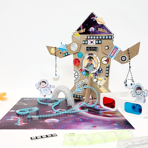 [만꾸] 3D 슝슝로켓우주선(1인용) / 3D입체안경 우주여행 과학 미술 놀이