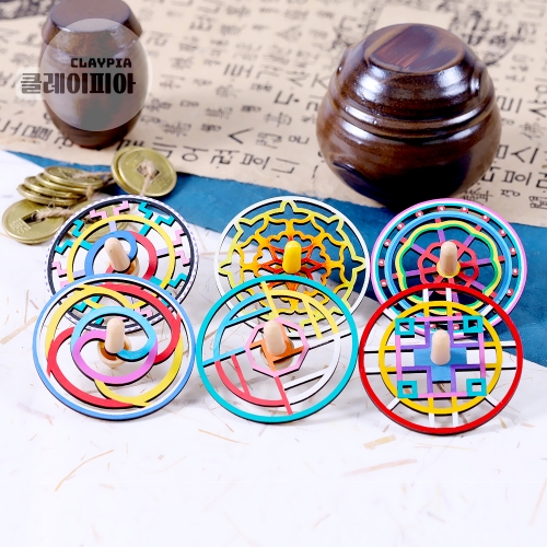 전통문양 나무팽이 만들기 6종