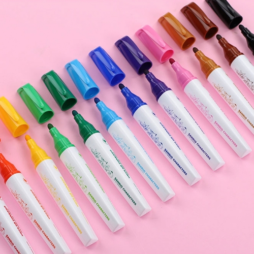 산리오캐릭터 12색 보드마카 세트 둥근심 삼각펜 혼합색상 12종세트