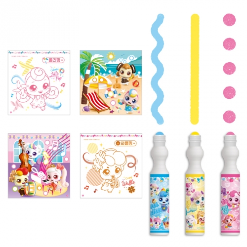 캐치 티니핑 도트 물감 색칠놀이 미술놀이 색칠공부 컬러링 따라그리기