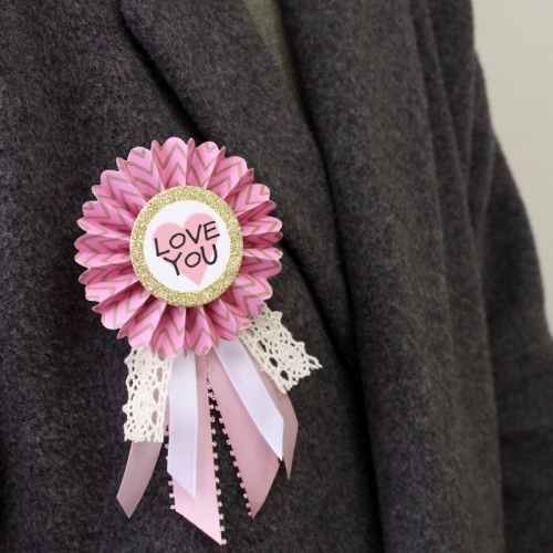 페이퍼 카네이션 브로치1set