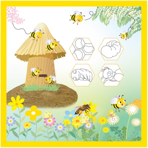 환경보호생물 화첩만들기-꿀벌한살이와 꽃친구들