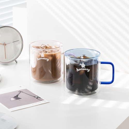 홈애니 컬러 이중 내열유리컵 380ml (6가지color 택1)