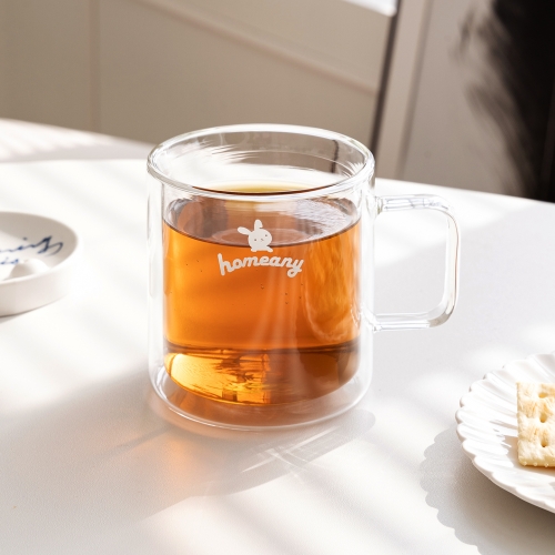 홈애니 컬러 이중 내열유리컵 380ml (6가지color 택1)