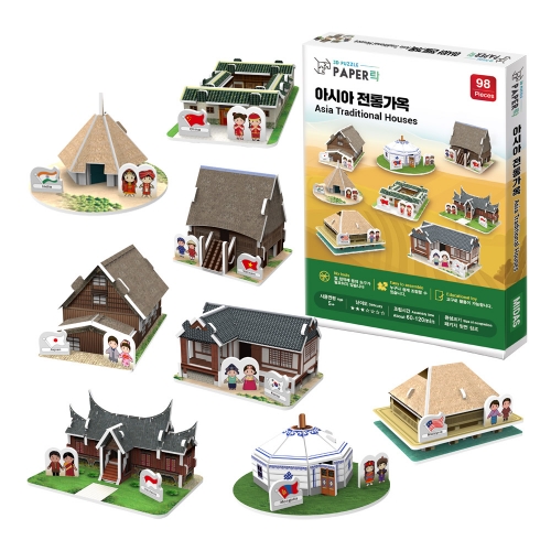 [Maskot Almacen] 우드락 3D 입체퍼즐 만들기 (아시아전통가옥 - 미니세트 )