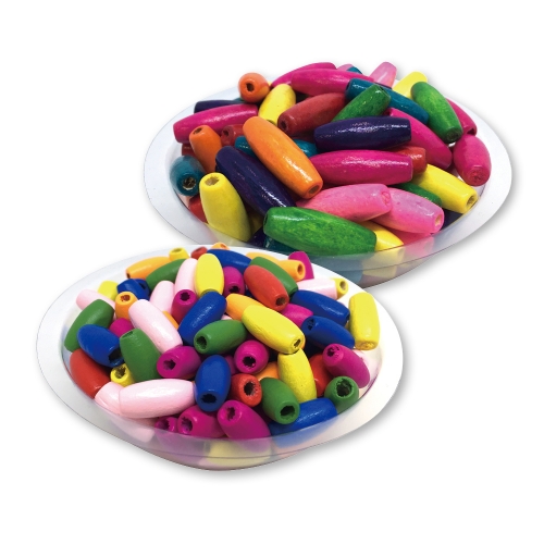 전통 타원형 나무구슬 (대/소)