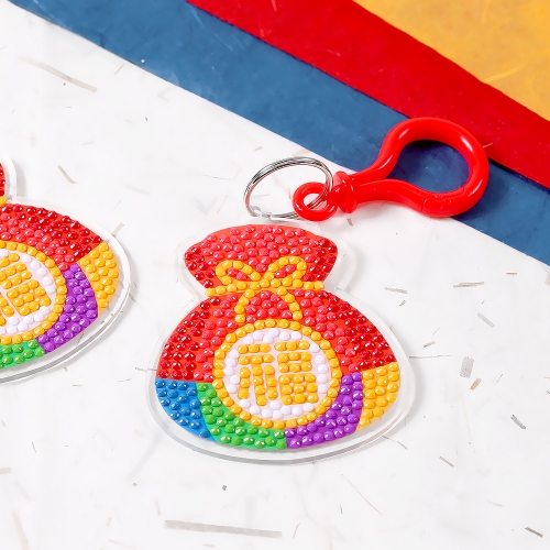 복주머니 보석십자수 키링 만들기