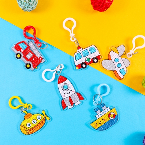 운송수단 보석십자수 키링