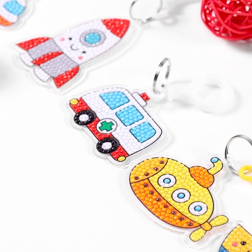 운송수단 보석십자수 키링