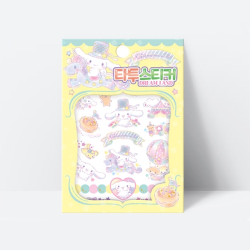 산리오 시나모롤 타투스티커 드림랜드 판박이 마스크 바디 꾸미기_아이누리