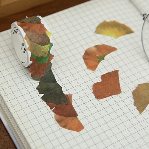 나뭇잎 스티커 롤 마스킹 테이프