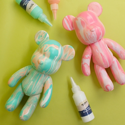 푸어링아트 플루이드 물감 베어브릭 만들기 DIY