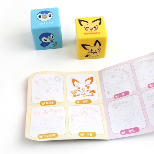 포켓몬스터 큐브 스탬프 캡슐 젤리빈 캐릭터 도장 칭찬도장 24개세트