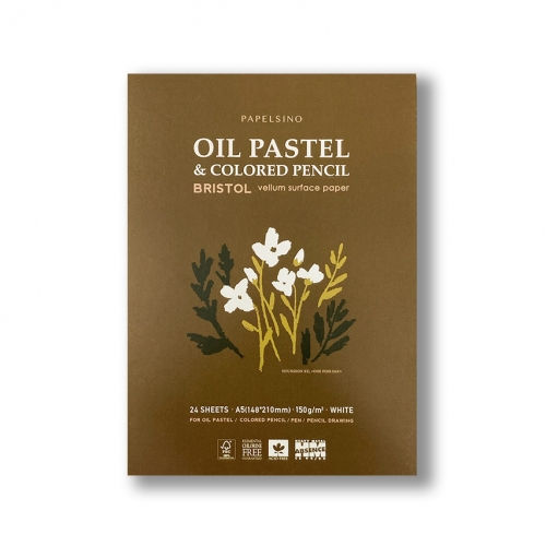 파펠시노 오일파스텔 색연필용 스케치북 전용 종이 브리스톨지 PAPELSINO
