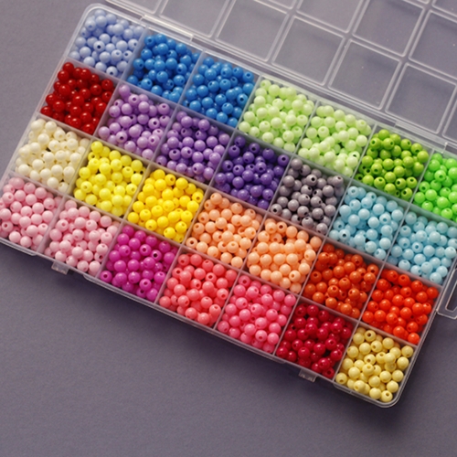 무지개비즈 6mm 1500p