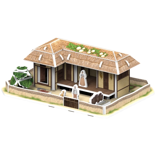 [Maskot Almacen] 우드락 3D 입체퍼즐 만들기 (한국의 미니 기와집 & 초가집 )