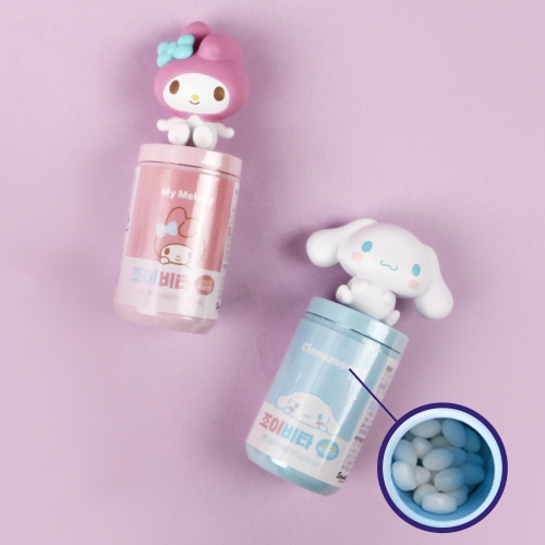 산리오 조이비타 키즈비타민 복숭아맛 산리오랜덤피규어 20개세트