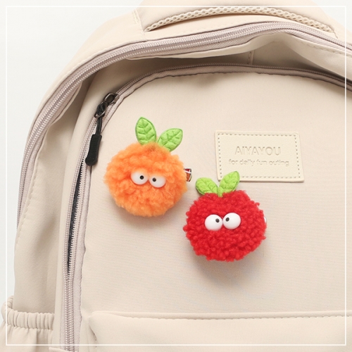 뽀글 납작 과일 핀브로치(완제품)