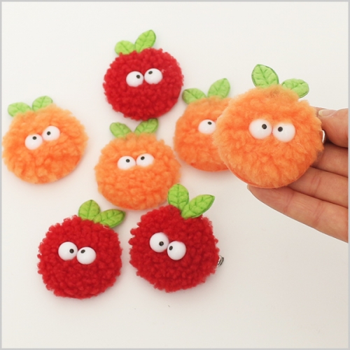 뽀글 납작 과일 핀브로치(완제품)