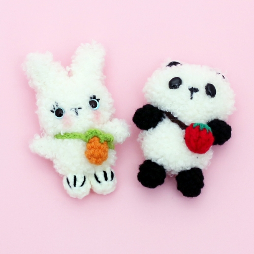 토끼, 팬더 인형 핀 브로치(완제품)