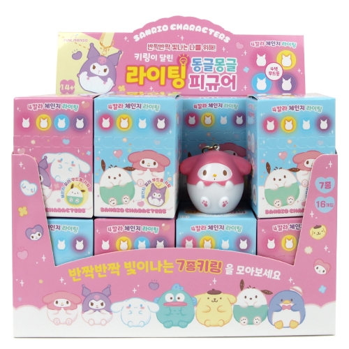 산리오 라이팅 피규어 led 키링 미니무드등 랜덤박스 가챠 16개 세트