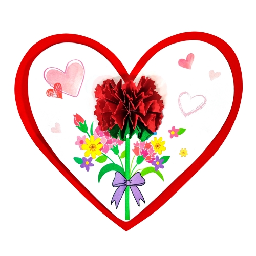 만들기 입체 카네이션 하트 카드 (5인용)