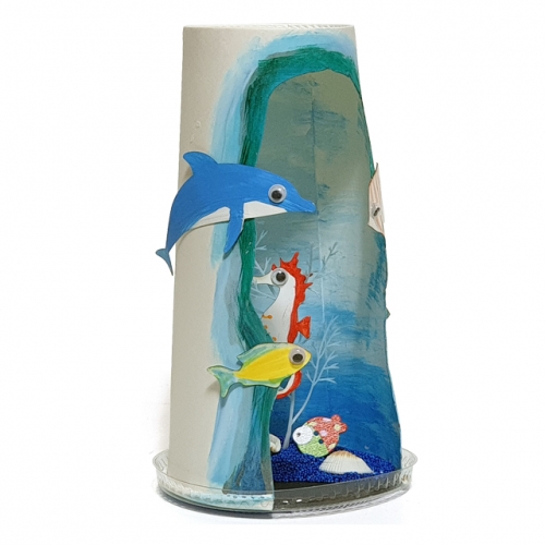 [키즈킹] 해마친구들 종이컵 바다 꾸미기