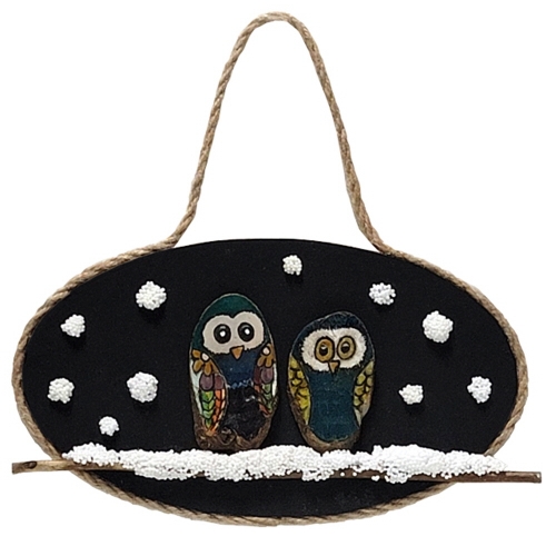 [키즈킹] 겨울 부엉이 가족 타원형걸이 만들기