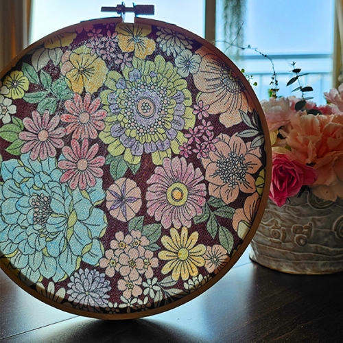 플라워 컬러링 수틀 액자