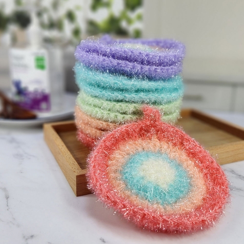 마카롱 아크릴수세미 손뜨개수세미 주방 수세미