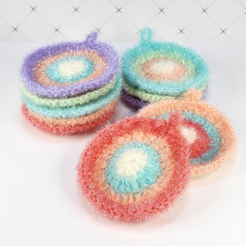 마카롱 아크릴수세미 손뜨개수세미 주방 수세미