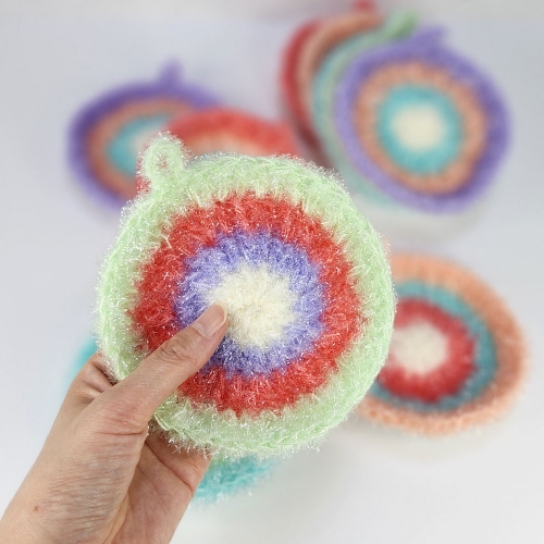 마카롱 아크릴수세미 손뜨개수세미 주방 수세미