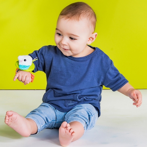 [브라이트스타트] 손목자연 딸랑이 블루 동물 팔찌