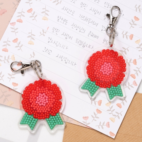 [4+1] 민화샵 키링 보석십자수 카네이션 만들기