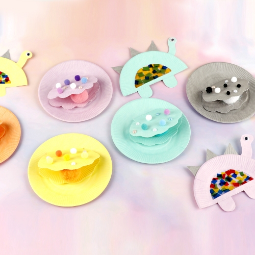 메이크문구 칼라종이접시 파스텔혼합