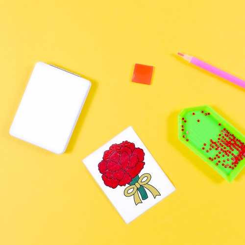 카네이션 보석십자수 손거울