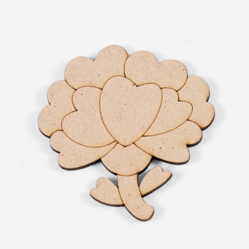 하트 카네이션 팬시우드 브로치