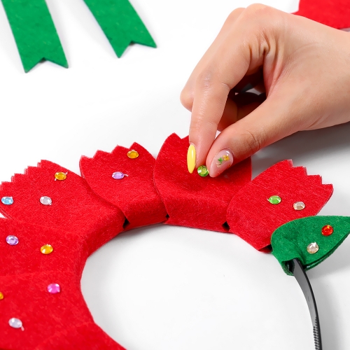 카네이션 펠트 머리띠 목걸이 세트