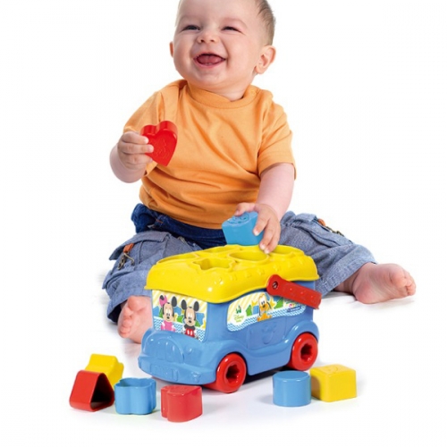 [클레멘토니] 도형놀이버스 미키 자동차 장난감 바구니