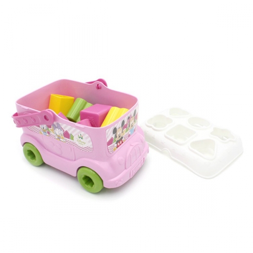 [클레멘토니] 도형놀이버스 미니 자동차 장난감 바구니
