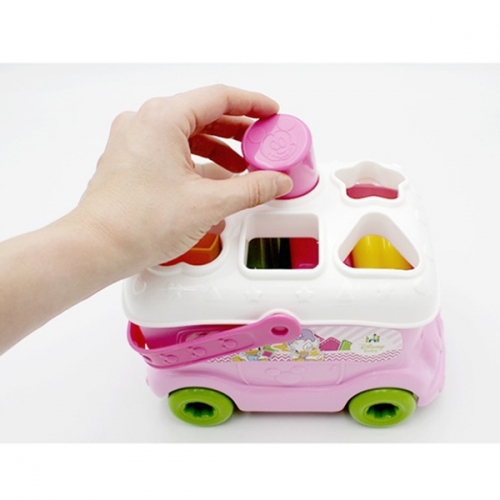 [클레멘토니] 도형놀이버스 미니 자동차 장난감 바구니