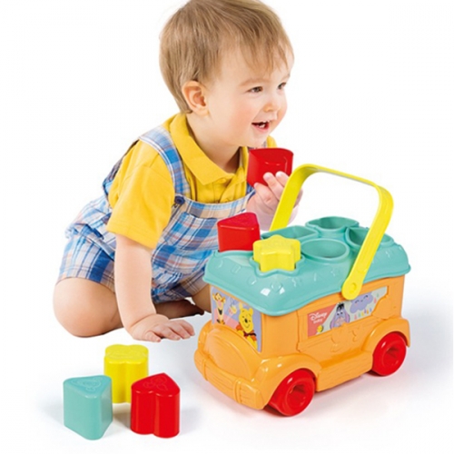 [클레멘토니] 도형놀이버스 푸우 자동차 장난감 바구니