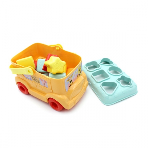 [클레멘토니] 도형놀이버스 푸우 자동차 장난감 바구니