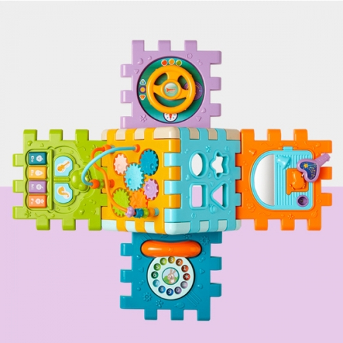 [킨더고] 액티비티 블럭 하우스 멜로디 시계 도형 음악